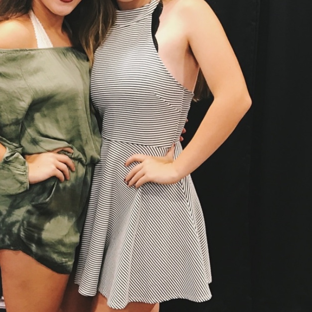 forever 21 striped halter dress